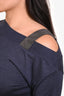 Brunello Cucinelli Grey Cashmere Silk Monili Beaded One Shoulder Sweater Size M