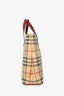 Burberry Brown/Burgundy Novacheck Leather Mini Tote Bag