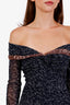 Jean Paul Gaultier Navy Floral Print Midi Dress Size M