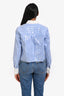 Veronica Beard Blue Striped Sequined Button Down Shirt Size 2