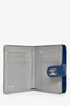 Pre-loved Chanel™ 2012/13 Blue Lambskin Camellia Bi-Fold Wallet