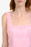 Camila Coelho Pink Chiffon Sheer Bustier Top + Midi Skirt Set Size S