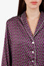Olivia von Halle Purple Silk Printed Pajama Set Size 4