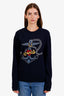 Valentino Navy Virgin Wool Cashmere 'Joe Mary Hook' Sweater Size M