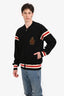 Dolce & Gabbana Black Wool Crest Embroidered Cardigan Size 50 Mens