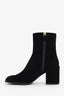 Stuart Weitzman Black Suede Quinn Block Heel Ankle Boots Size 8