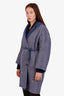 Loro Piana Blue Virgin Wool Reversible Overcoat Size M with Belt