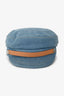 JW Anderson Blue/Brown Denim Leather Newsboy Cap Size M