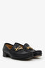 Gucci Black Leather Interlocking G Horsebit Loafer Size 8