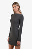 St. Agni Grey Cotton Boatneck 'Bateau' Mini Dress Size XS