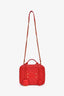 Pre-loved Chanel™ 2018 19 Red Caviar Leather Medium Filigree Vanity Case