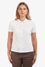 Maison Margiela 2021 White Embroidered Logo Polo Top Size M