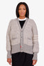 Thom Browne Grey Wool Mohair Blend Cardigan Size 5