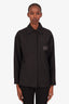 Fendi Black Button Up FF Logo Shirt Size 38