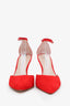 Stuart Weitzman Red Suede Crystal Embellished Shine 85 Heels Size 6.5