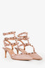 Valentino Beige Patent Leather Rockstud Cage Heels Size 35.5