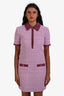 Gucci Pink/Red Cotton Diamante Tweed Dress Size 40