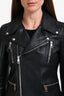 Gucci Black Leather Moto Jacket Size 42