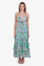 ASTR Green/Purple Ruffled 'Monaco' Maxi Dress Size M