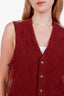 Hermès Red Cotton Silk Patterned Vest Size 48