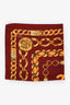 Pre-loved Chanel™ Burgundy Silk Golden Chains Scarf