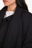 Rick Owens Black Cotton Blend Goose Down Midi Belted Jacket Size 6 US