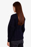 Christian Dior Navy Wool Embellished Crest Long Sleeve Shirt Size 2