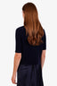 Theory Navy Cashmere Short Sleeve Turtleneck Sweater Size S