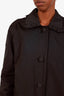 Marc Jacobs Black Ruffled Midi Length Coat Size 2