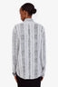 Saint Laurent White Striped Bandana Print Shirt Size 38