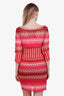 Alaïa Pink and Red Cut Out Top and Skirt Set Size S