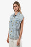 Ulla Johnson Light Denim Cinched-Waist Vest Size Small