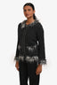 Pre-loved Chanel™ Grey Alpaca Cashmere Fur Trimmed Zip Cardigan Size 36