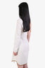 Stella McCartney Cream Crepe Gold Lined Asymmetrical Mini Dress Size 46