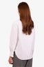 Burberry White Cotton Embroidered Button Down Shirt Size 2