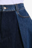 Alexander McQueen Blue Denim Pleated Panel Flared Mini Skirt Size 40