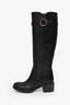 Salvatore Ferragamo Black Leather 'Robespierre' Knee High Riding Boots Size 35
