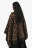 Fendi Zucca Cashmere Poncho One Size