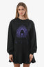 McQ Alexander McQueen Black Cotton 'Astrology' Graphic Crewneck Midi Dress XS