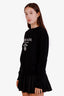 Prada Black Wool Cashmere Logo Crew Neck Sweater Size 36