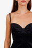 Just Cavalli Black Satin Bustier Midi Dress Size 40