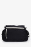 Prada Black New Vela Nylon Studded Messenger Bag