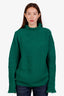 Sacai Green Wool Fringe Mockneck Sweater Size 2