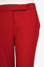Alexander McQueen Red Pleated Pants Size 42