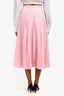 Prada 2022 Pink Silk Blend Pleated Skirt with Slip Size 38