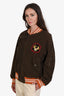 Gucci x Barneys New York 2017 Brown Corduroy Patchwork Varsity Jacket Size 52