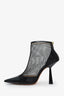 Jimmy Choo Black Patent Leather Mesh 'Kix' Ankle Boots Size 41