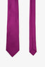 Hermès Purple Silk Printed Tie Mens