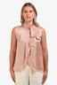 Alberta Ferretti Pink Silk Blend Sleeveless Blouse Size 6