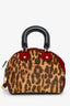 Christian Dior Brown/Caramel Leopard Pony Hair Gambler Dice Bowler Bag